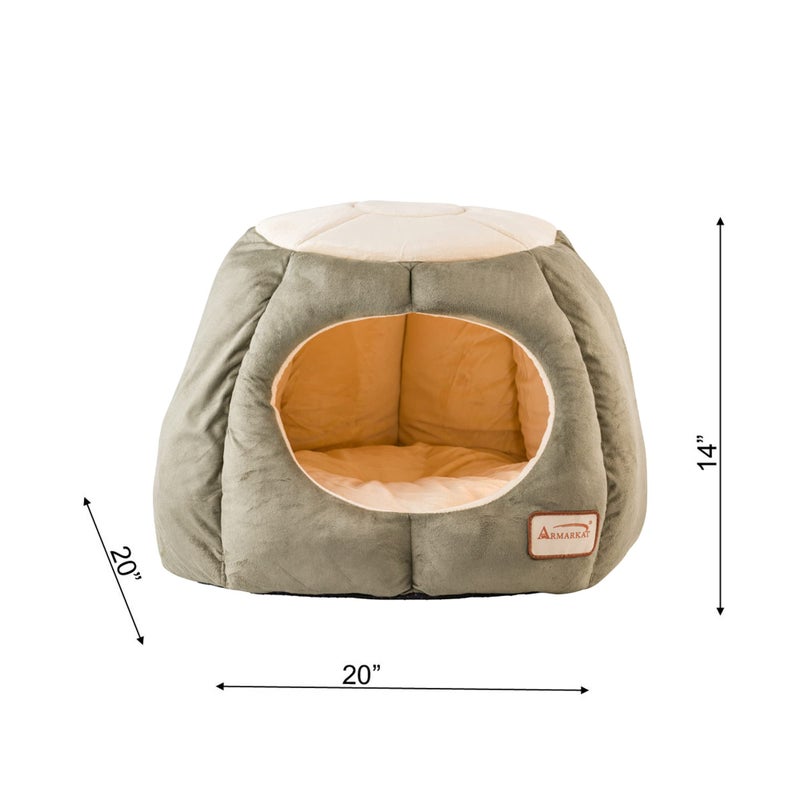 Armarkat Cat Bed, Laurel Green and Beige - Image 5